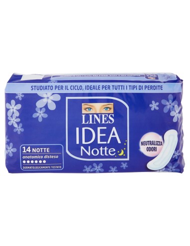 lines idea assorbenti notte extralungo - 14 pezzi - ipoallergenico: tuttocasashop.live: igiene e cura della persona