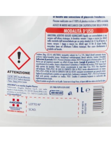 amuchina additivo disinfettante liquido per bucato - 1 litro: tuttocasashop.live: prodotti per bucato e tessuti