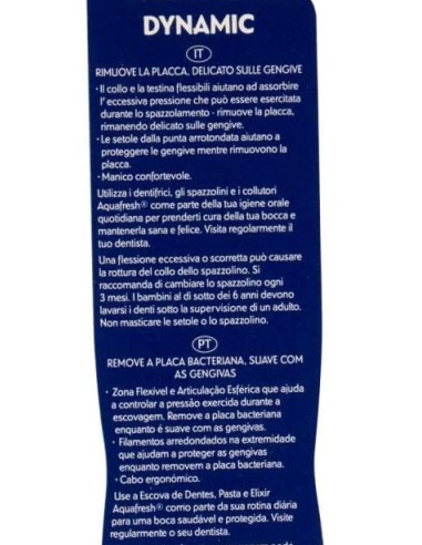 aquafresh dynamic spazzolino per igiene orale - medium - setole media: tuttocasashop.live: igiene e cura della persona