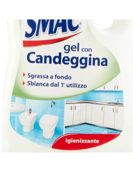 smac gel con candeggina 850ml - formula igienizzante - ultrabianco brillante: tuttocasashop.live: pulizia e cura della casa