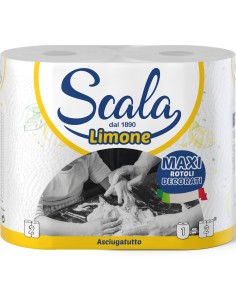 scala carta asciugatutto maxi 2 rotoli - al limone: tuttocasashop.live: carta & monouso
