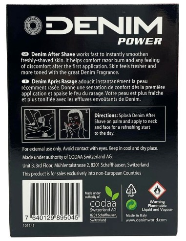 denim after shave lozione dopobarba 100ml - power: tuttocasashop.live: igiene e cura della persona