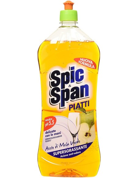 spic&span detersivo per piatti 1l - aceto di mela: tuttocasashop.live: pulizia e cura della casa