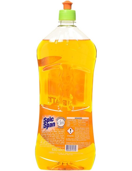 spic&span detersivo per piatti 1l - aceto di mela: tuttocasashop.live: pulizia e cura della casa