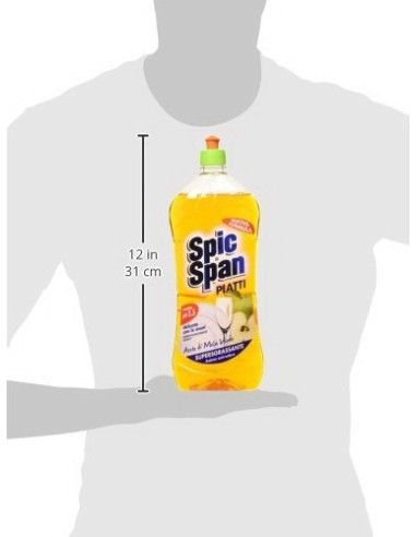 spic&span detersivo per piatti 1l - aceto di mela: tuttocasashop.live: pulizia e cura della casa