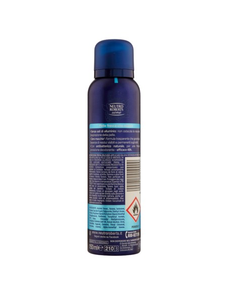 neutro roberts deodorante spray 150ml - men - fresco - essenza marina: tuttocasashop.live: igiene e cura della persona