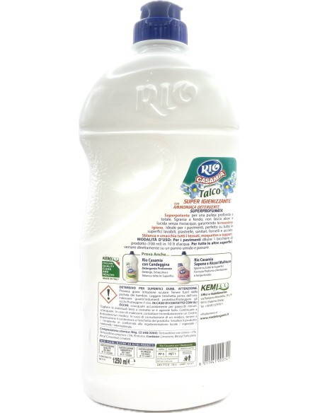 rio casamia 1250ml talco - pavimenti e superfici - con ammoniaca detergente: tuttocasashop.live: pulizia e cura della casa