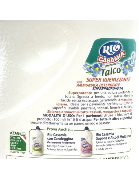 rio casamia 1250ml talco - pavimenti e superfici - con ammoniaca detergente: tuttocasashop.live: pulizia e cura della casa