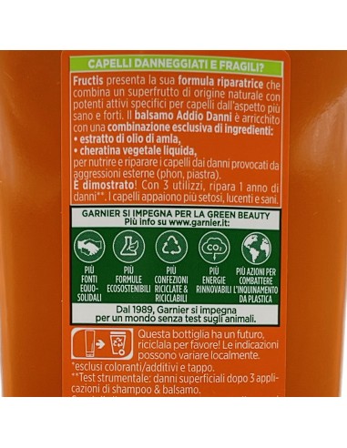 fructis balsamo per capelli - 200ml - addio danni - capelli danneggiati: tuttocasashop.live: igiene e cura della persona