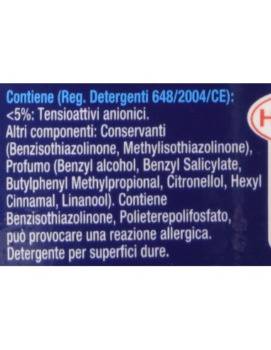 bref detergente liquido per pavimenti 1.25l - brillante - blu: tuttocasashop.live: pulizia e cura della casa