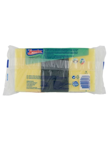 spontex universale spugne con abrasivo - 3 pezzi (2+1) - lunga durata: tuttocasashop.live: pulizia e cura della casa
