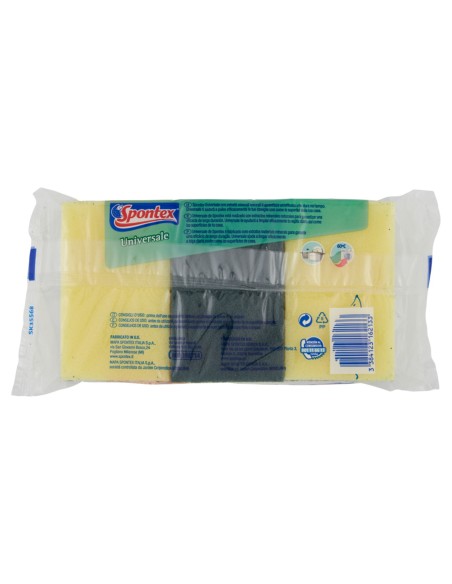 spontex universale spugne con abrasivo - 3 pezzi (2+1) - lunga durata: tuttocasashop.live: pulizia e cura della casa