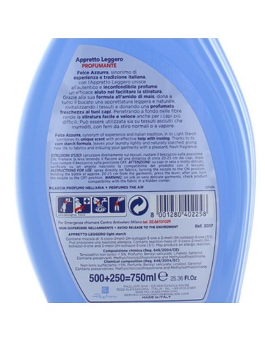 felce azzurra paglieri appretto leggero 750ml - profumato con amido di mais: tuttocasashop.live: prodotti per bucato e tessuti