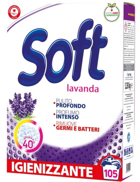 soft detersivo lavatrice in polvere fusto 105 misurini - lavanda: tuttocasashop.live: prodotti per bucato e tessuti