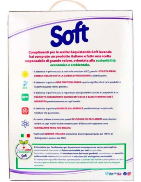 soft detersivo lavatrice in polvere fusto 105 misurini - lavanda: tuttocasashop.live: prodotti per bucato e tessuti