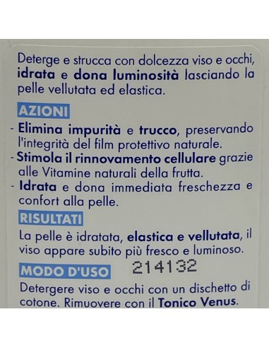 venus latte detergente per viso e occhi - 200ml - strucca deterge idrata: tuttocasashop.live: igiene e cura della persona