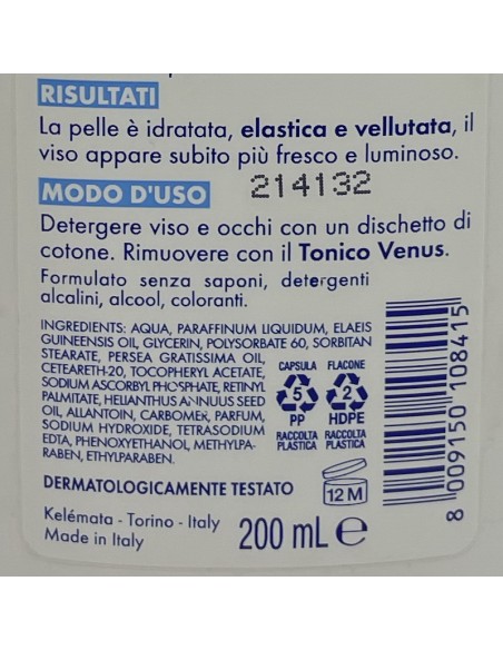 venus latte detergente per viso e occhi - 200ml - strucca deterge idrata: tuttocasashop.live: igiene e cura della persona