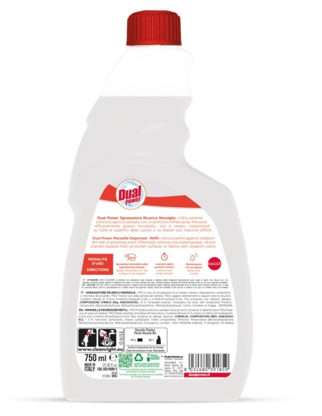 dual power sgrassatore universale spray 750ml - marsiglia - ricarica: tuttocasashop.live: pulizia e cura della casa