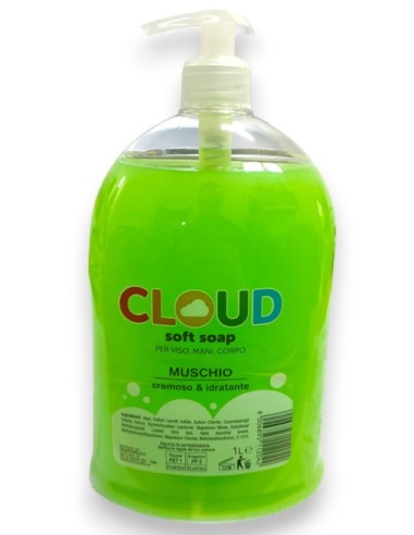 cloud sapone liquido - 1 litro - con erogatore - muschio bianco: tuttocasashop.live: igiene e cura della persona