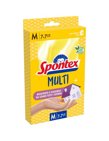 spontex multi guanti gomma felpati - taglia media m 7.5: tuttocasashop.live: pulizia e cura della casa