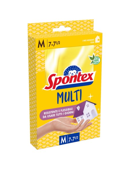 spontex multi guanti gomma felpati - taglia media m 7.5: tuttocasashop.live: pulizia e cura della casa
