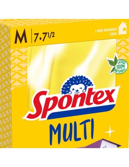 spontex multi guanti gomma felpati - taglia media m 7.5: tuttocasashop.live: pulizia e cura della casa