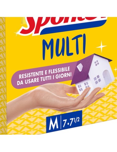 spontex multi guanti gomma felpati - taglia media m 7.5: tuttocasashop.live: pulizia e cura della casa