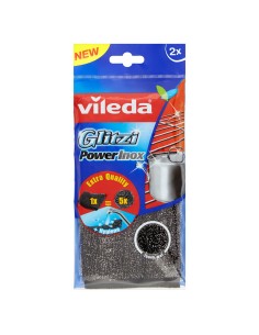 vileda glitzi power inox 2pz - spugne in fibra abrasiva: tuttocasashop.live: pulizia e cura della casa