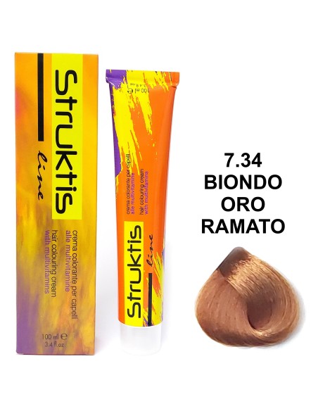 struktis crema colorante 100ml - 7.34 biondo oro ramato: tuttocasashop.live: igiene e cura della persona