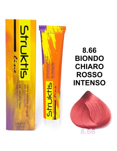 struktis crema colorante 100ml - 8.66 biondo chiaro rosso intenso: tuttocasashop.live: igiene e cura della persona