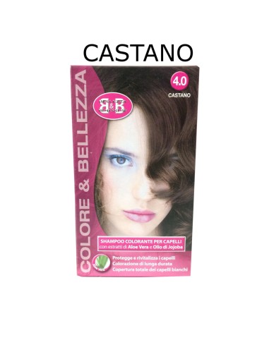 b&b bellezza benessere shampoo colorante capelli - n. 4 castano: tuttocasashop.live: igiene e cura della persona