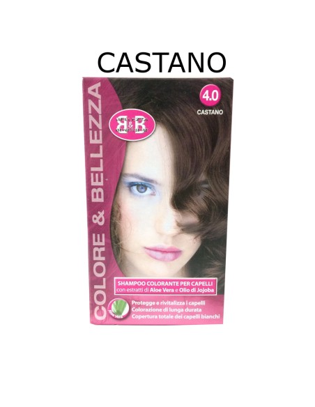 b&b bellezza benessere shampoo colorante capelli - n. 4 castano: tuttocasashop.live: igiene e cura della persona