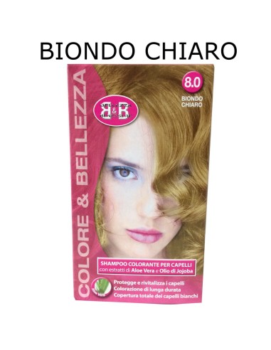 b&b bellezza benessere shampoo colorante capelli - n. 8 biondo chiaro: tuttocasashop.live: igiene e cura della persona