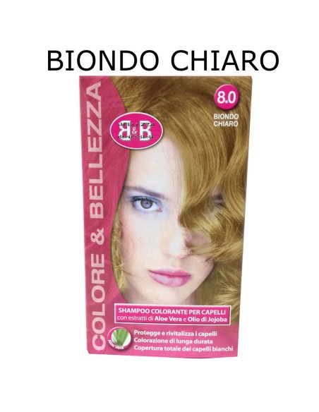 b&b bellezza benessere shampoo colorante capelli - n. 8 biondo chiaro: tuttocasashop.live: igiene e cura della persona