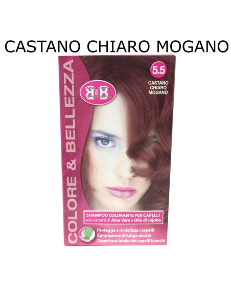 b&b bellezza benessere shampoo colorante capelli - n. 5.5 castano ch. mogano: tuttocasashop.live: igiene e cura della persona