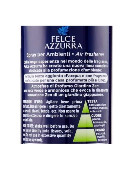 felce azzurra aria di casa deodorante - spray 250ml - giardino zen: tuttocasashop.live: pulizia e cura della casa