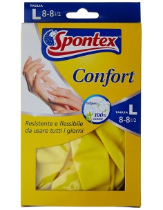 spontex multi guanti gomma felpati taglia l 8.5 grande: tuttocasashop.live: pulizia e cura della casa