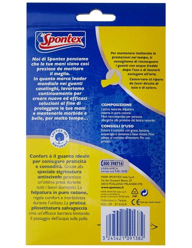 spontex multi guanti gomma felpati taglia l 8.5 grande: tuttocasashop.live: pulizia e cura della casa