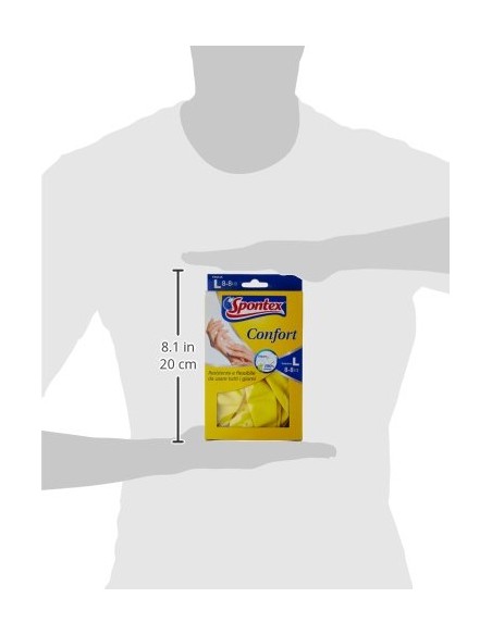 spontex multi guanti gomma felpati taglia l 8.5 grande: tuttocasashop.live: pulizia e cura della casa