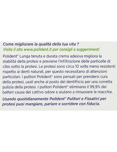 polident crema adesiva per dentiere - tubo da 40g - lunga tenuta imbattibile: tuttocasashop.live: igiene e cura della persona