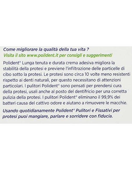 polident crema adesiva per dentiere - tubo da 40g - lunga tenuta imbattibile: tuttocasashop.live: igiene e cura della persona