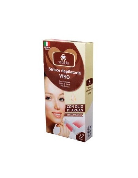 setablu strisce depilatorie viso - 12 pezzi - con argan: tuttocasashop.live: igiene e cura della persona