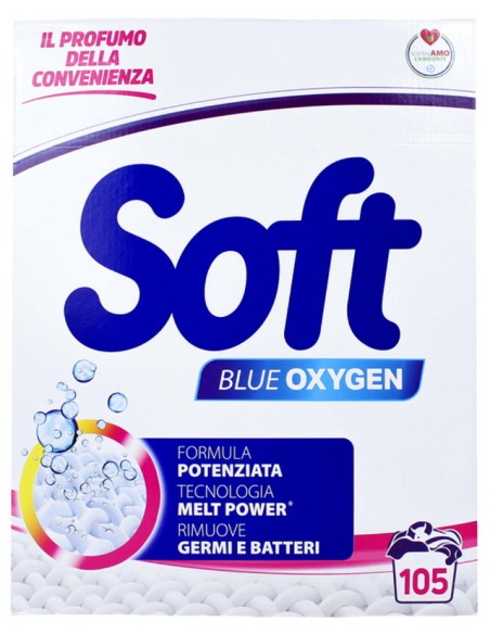 soft detersivo lavatrice in polvere fusto 105 misurini - classico oxy blue: tuttocasashop.live: prodotti per bucato e tessuti