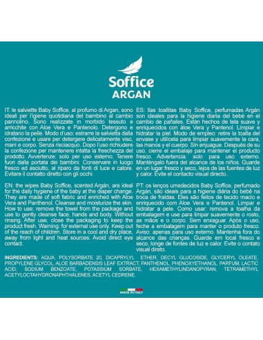 soffice salviettine imbevute - 72 pezzi - apertura pop-up - argan: tuttocasashop.live: igiene e cura della persona