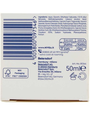 nivea crema viso 50ml - nutriente - pelli secche e sensibili: tuttocasashop.live: igiene e cura della persona