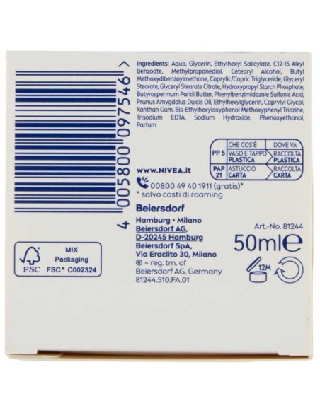 nivea crema viso 50ml - nutriente - pelli secche e sensibili: tuttocasashop.live: igiene e cura della persona