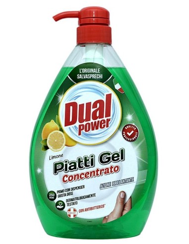 dual power detersivo per piatti e stoviglie con erogatore - 1 litro - limone: tuttocasashop.live: pulizia e cura della casa