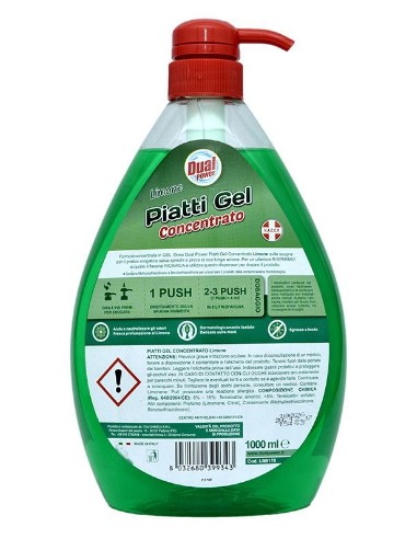 dual power detersivo per piatti e stoviglie con erogatore - 1 litro - limone: tuttocasashop.live: pulizia e cura della casa