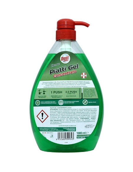 dual power detersivo per piatti e stoviglie con erogatore - 1 litro - limone: tuttocasashop.live: pulizia e cura della casa