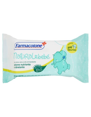 farmacotone natural bebe' 72 salviette detergenti aloe vera e olio mandorla: tuttocasashop.live: igiene e cura della persona